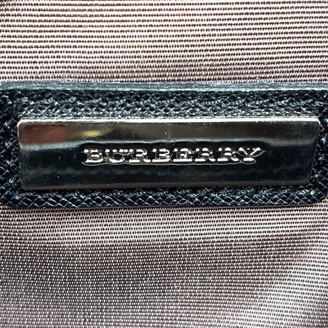 バーバリー サフィアーノレザー ノバチェック ビジネスバッグ ブラック 黒 A4