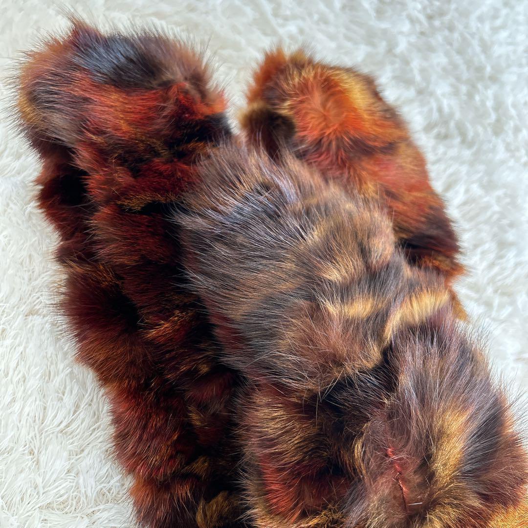 フェンディ ファー ストール カラーミックス ブラウン イタリア製