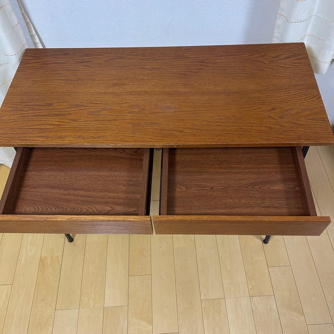 nikoand… ニコアンド デスク 机 ブラウン 木目 引き出し　W100cm