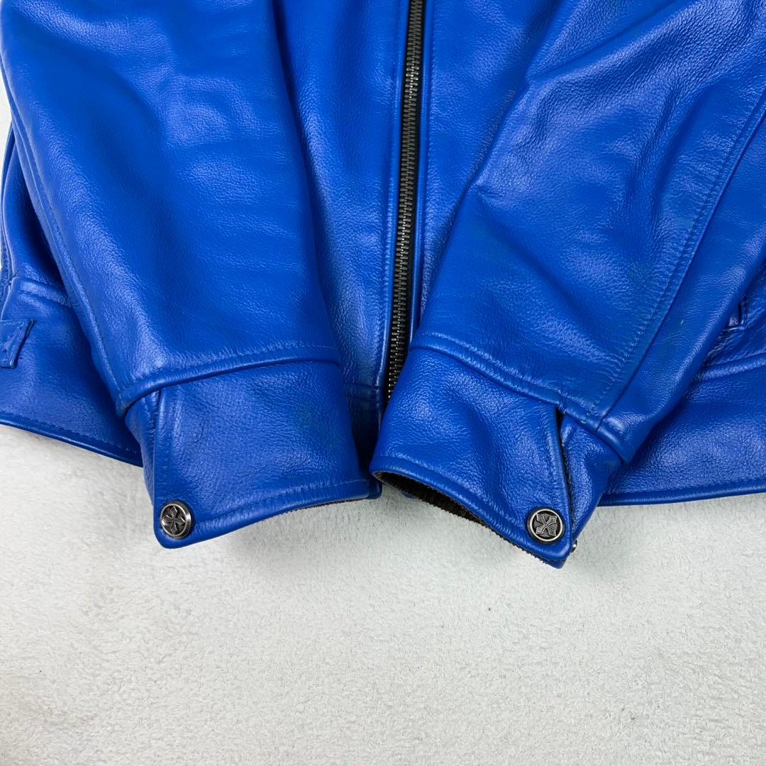 極希少☆FORTIME 牛革 シングルライダースジャケット レザー チェック