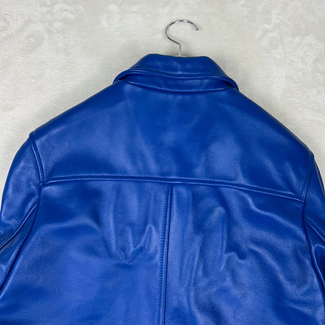 極希少☆FORTIME 牛革 シングルライダースジャケット レザー チェック