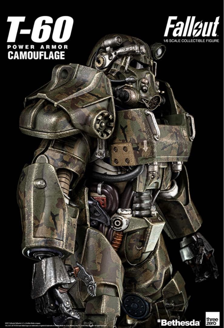 Threezero フォールアウト T-60 迷彩 パワーアーマー フィギュア