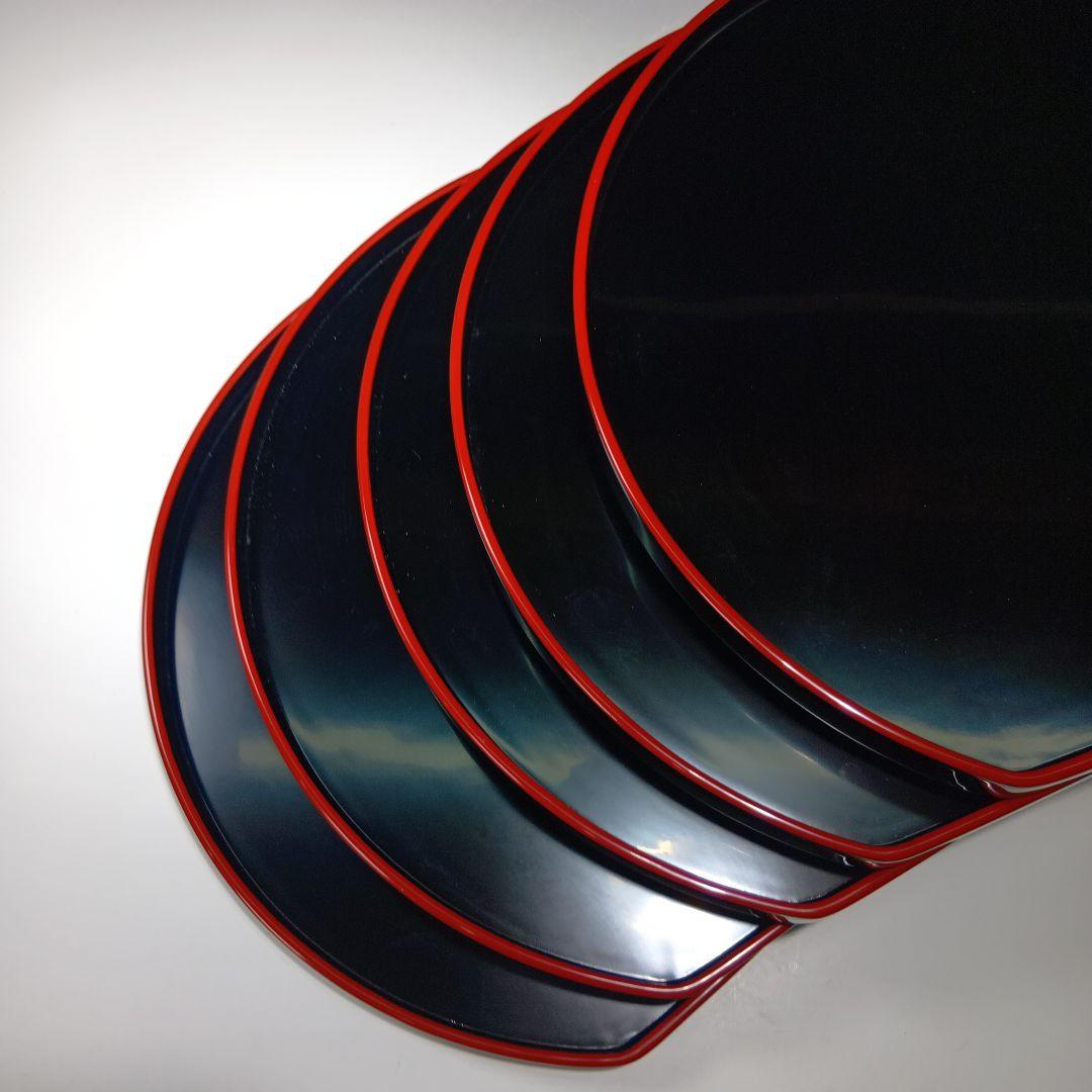 値下げ輪島塗　光栄堂　半月盆5枚　共箱