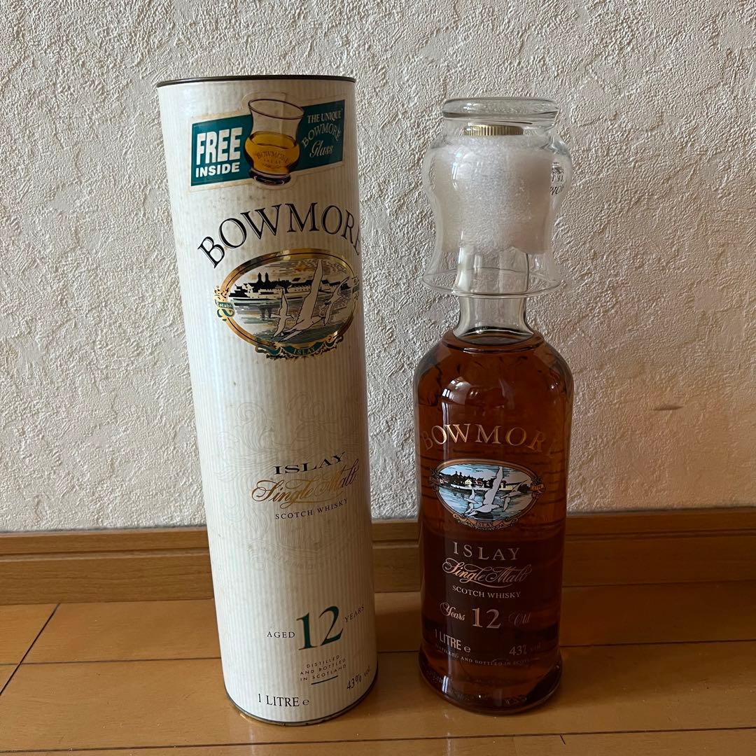 【新品】BOWMORE ISLAY 12年 1000ml 箱・グラス付 古酒