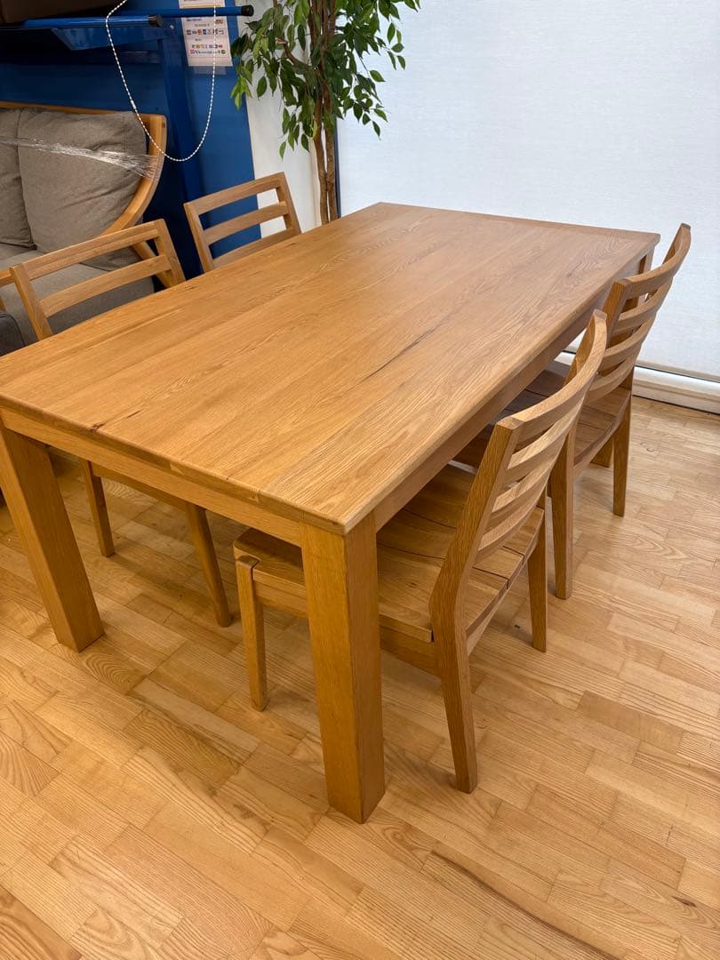 M100　新城家具　ダイニング５点セット　ダイニングテーブル　幅1500ｍｍ