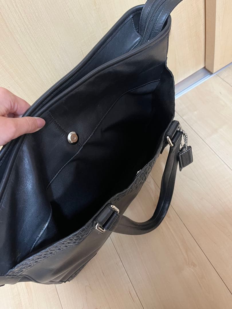 COACHブラックレザー ビジネスバッグ　2way