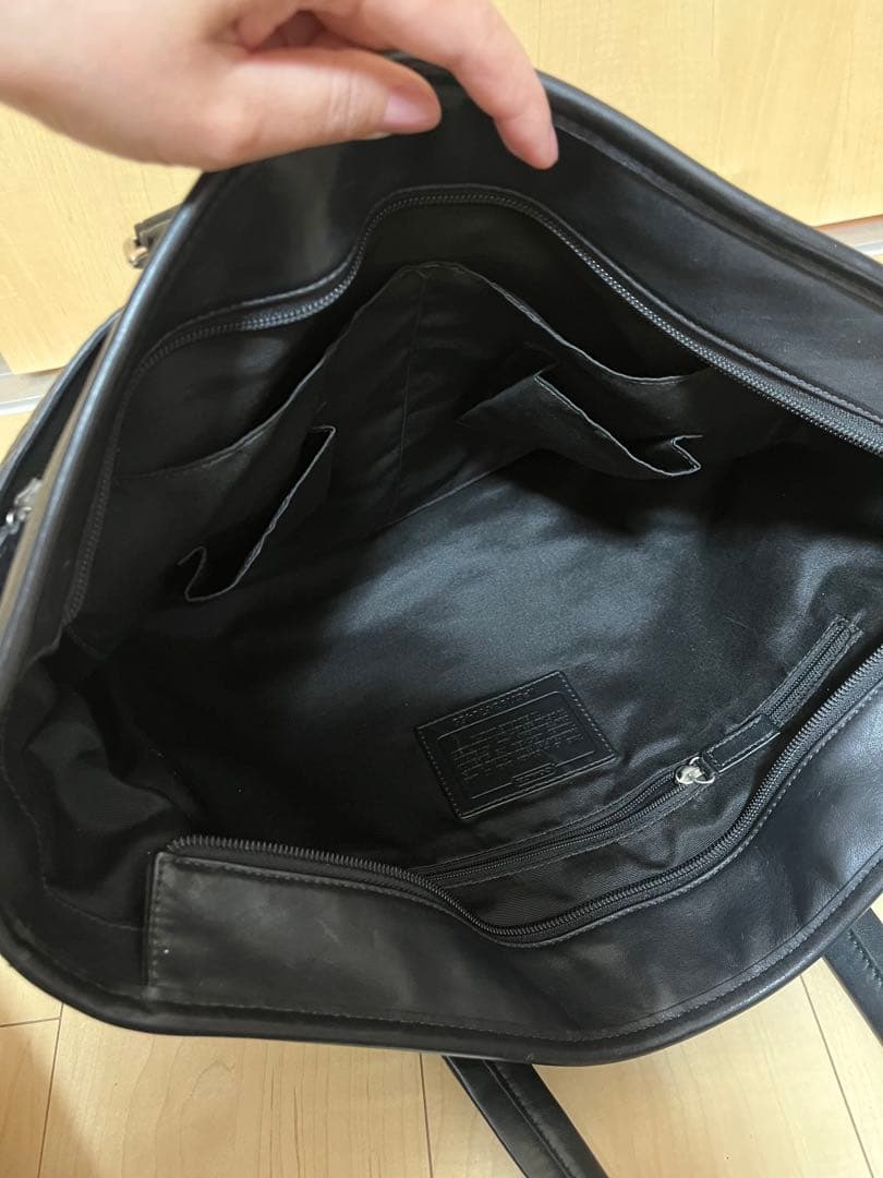 COACHブラックレザー ビジネスバッグ　2way