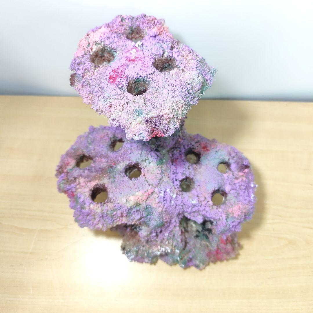 プラグ穴付き アク抜き不要人工ライブロック 海水水槽 レプリカ コーラルフラグ5