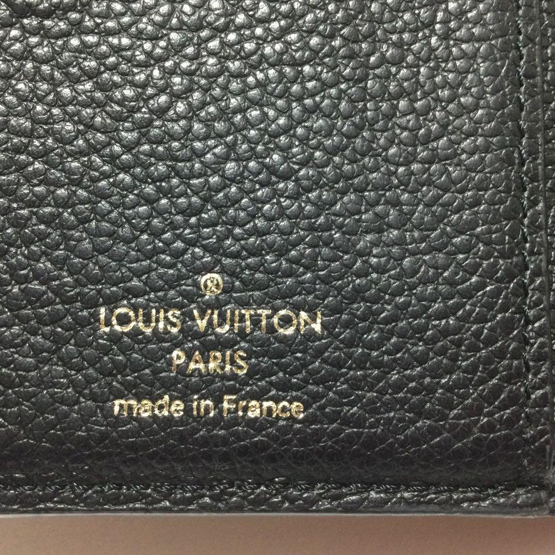 美品★ルイヴィトン　ポルトフォイユ　クレア　アンプラント　黒　二つ折り財布
