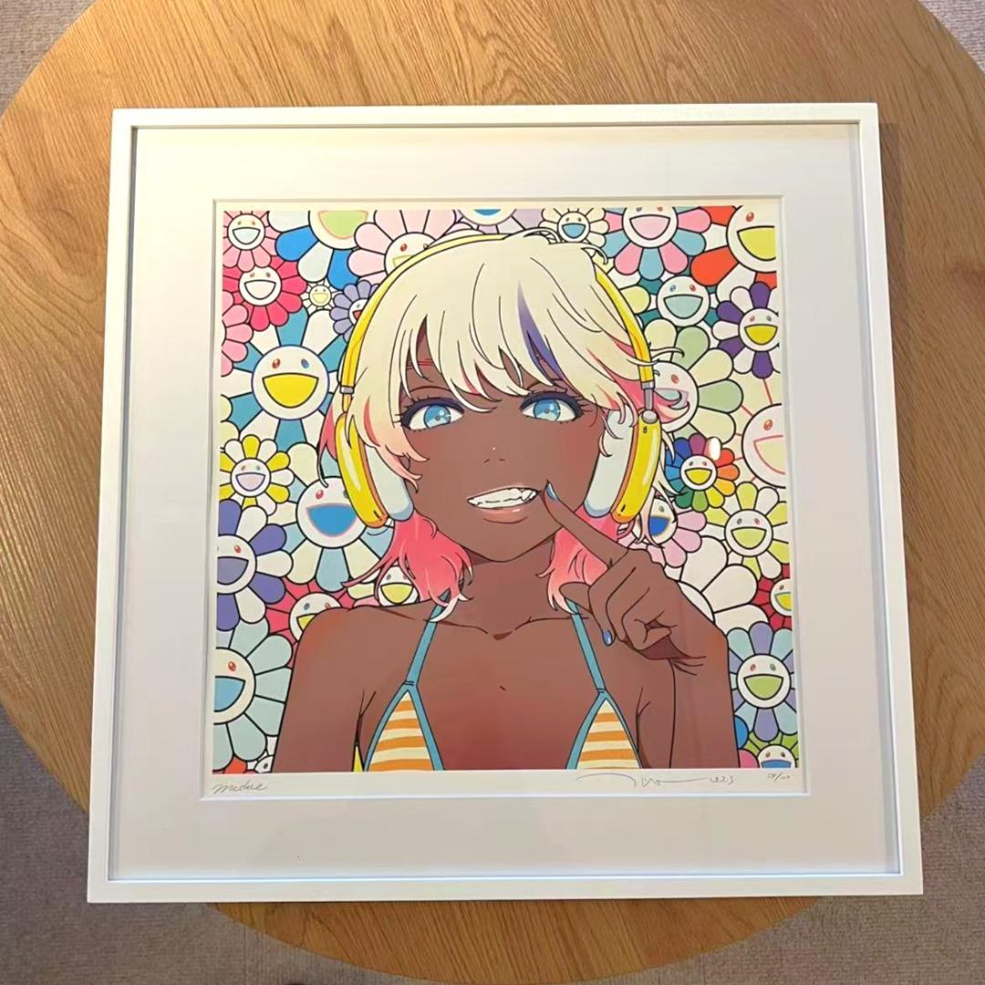 村上隆 版画 サイン入り 南の島の女の子 mebae × kaikaikiki