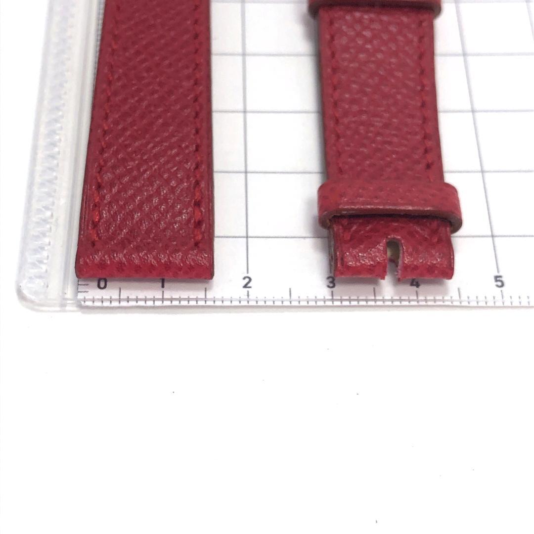 【美品】エルメス／Hウォッチ用 革ベルト 赤・GP／□A刻印