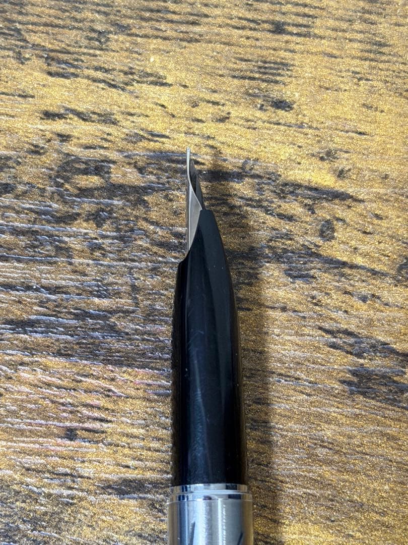 新品未使用　1980年代　蝕刻　竹と雉　白金　万年筆 18金　細字　コンバーター