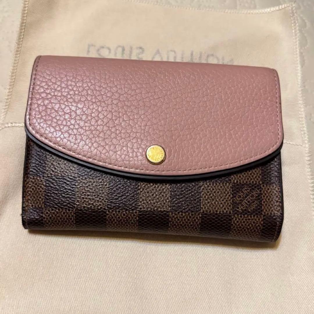 ノルマンディLouis Vuitton ダミエ ピンク二つ折り財布 即購入可