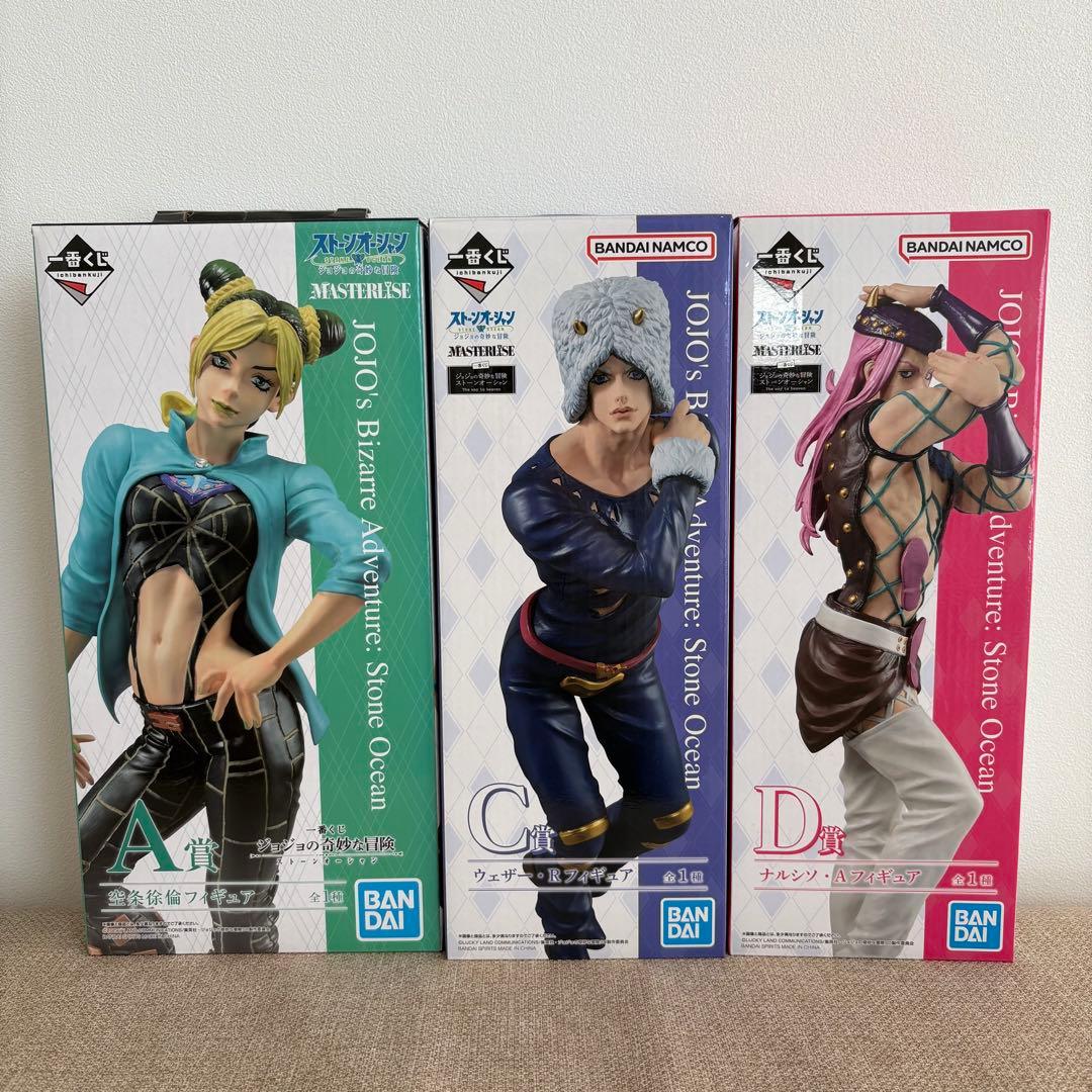 ジョジョの奇妙な冒険　一番くじ　フィギュア　6部　空条徐倫　ウェザー　アナスイ