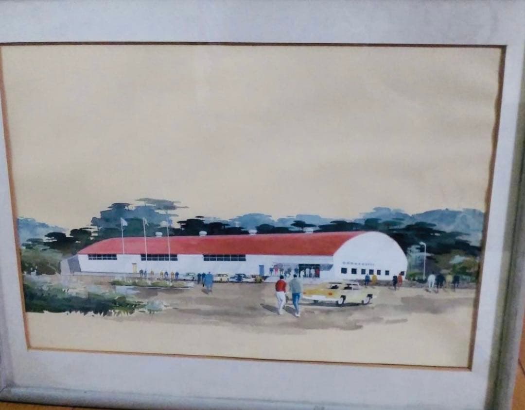 仙台　八幡町スケート　絵　昭和