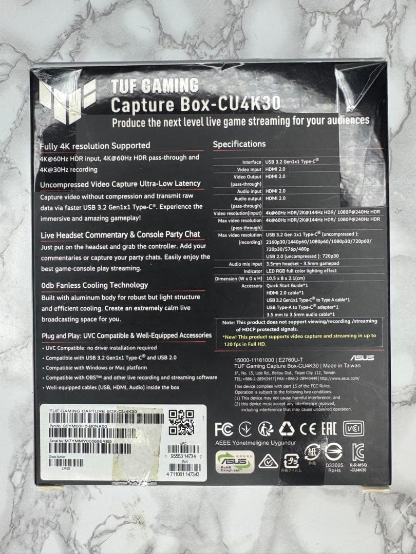 その他 ASUS CAPTURE BOX CU4K30