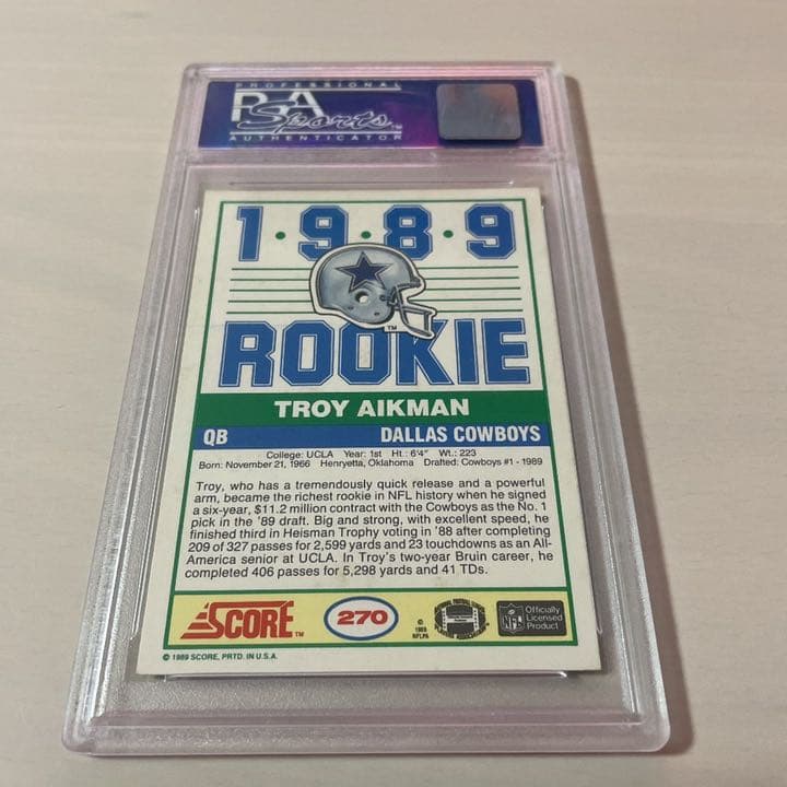 お値下げ可　PSA鑑定　1989年　TROY AIKMAN ルーキーカード