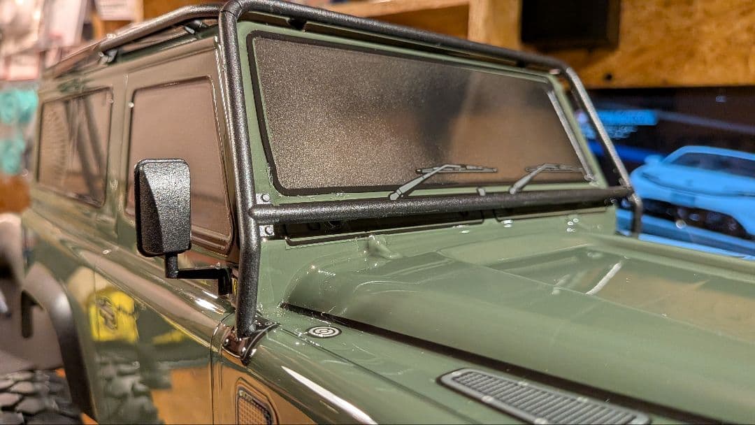 未走行タミヤCR01　ディフェンダー90　ジャングルグリーン2ウレタン塗装