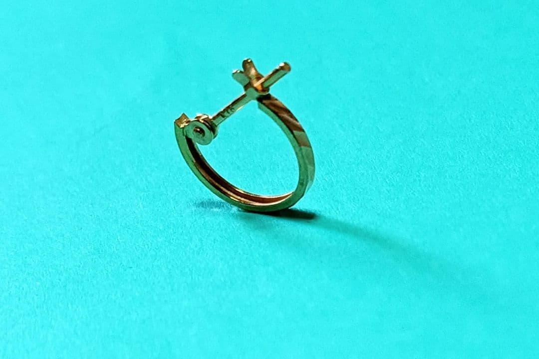 18金 ピアス【1✕10 フープピアス 】ピンクゴールド K18刻印有 両耳用