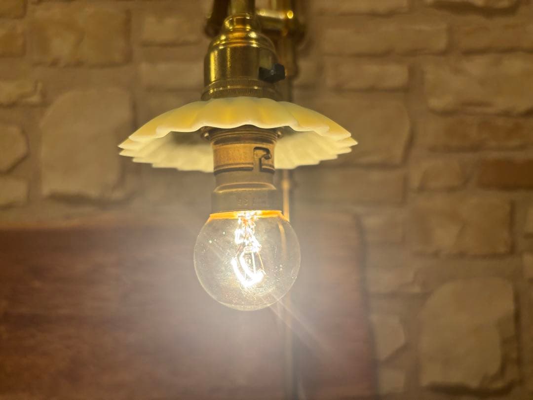 レア！カスタード　サテン　ウランガラス　アトリエランプ　シェード　アンティーク