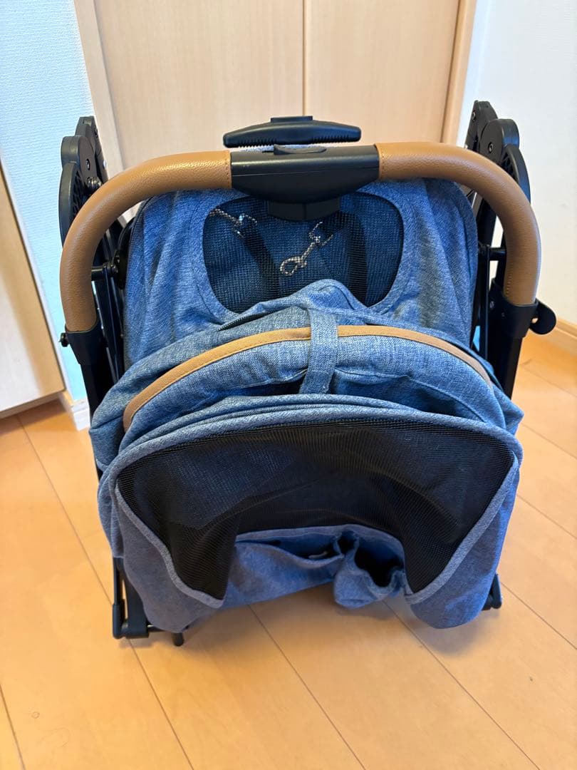 ペットパラダイス 折り畳み2つ折れコンパクトペットカート デニム風