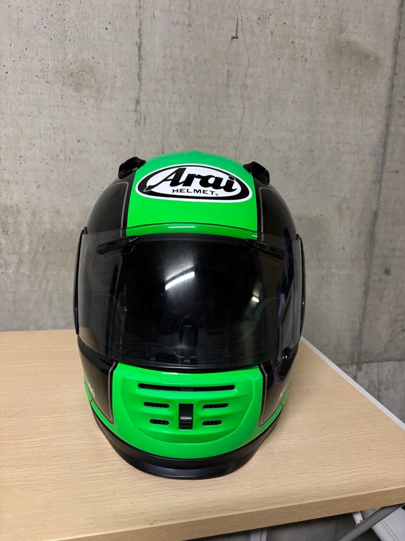 Arai Kawasaki フルフェイスヘルメット 黒/緑 ラパイド IR