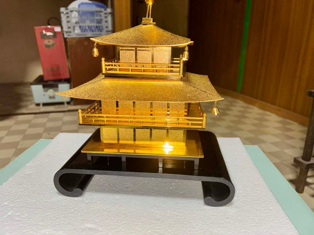 金閣寺模型 金色 金属製