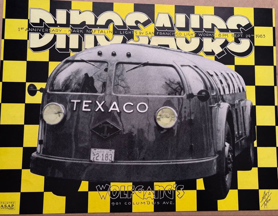 ウルフギャング，サンフランシスコ DINOSAURS ポスター(1983年)