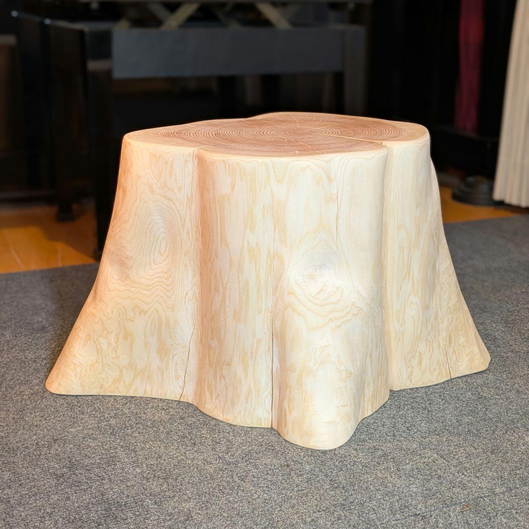 T　檜　切り株　椅子　スツール　テーブル　高さ約30.5㎝