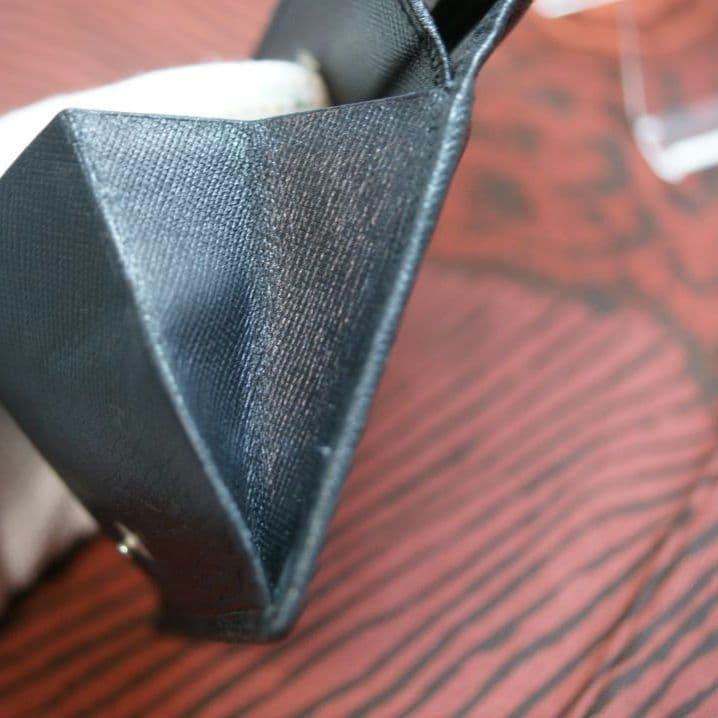 PRADA プラダ 三つ折り財布 三角ロゴプレート サフィアーノレザー ブラック