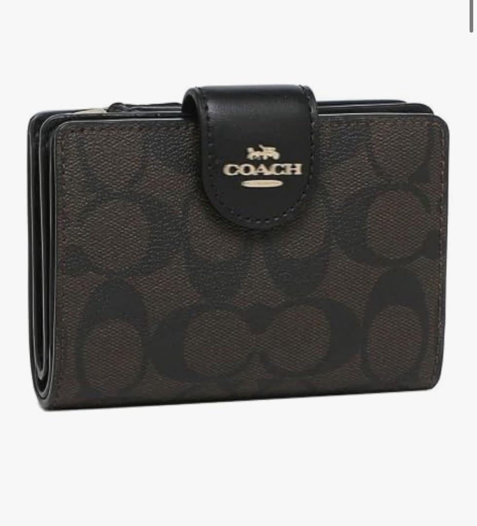 chang COACH 二つ折り財布 ダークブラウン