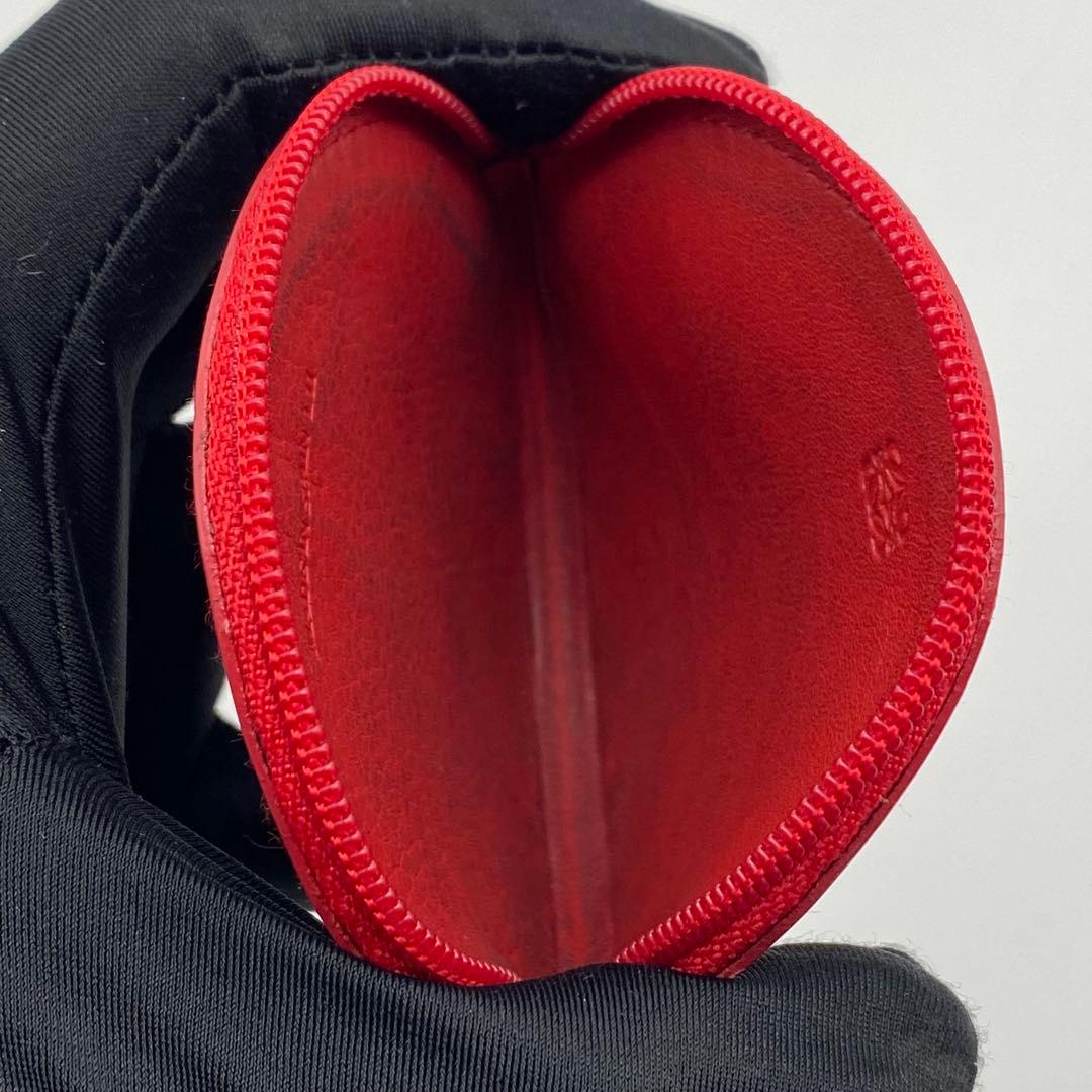 LOEWE・ロエベ・ケース・小銭入れ・丸型・レザー・赤