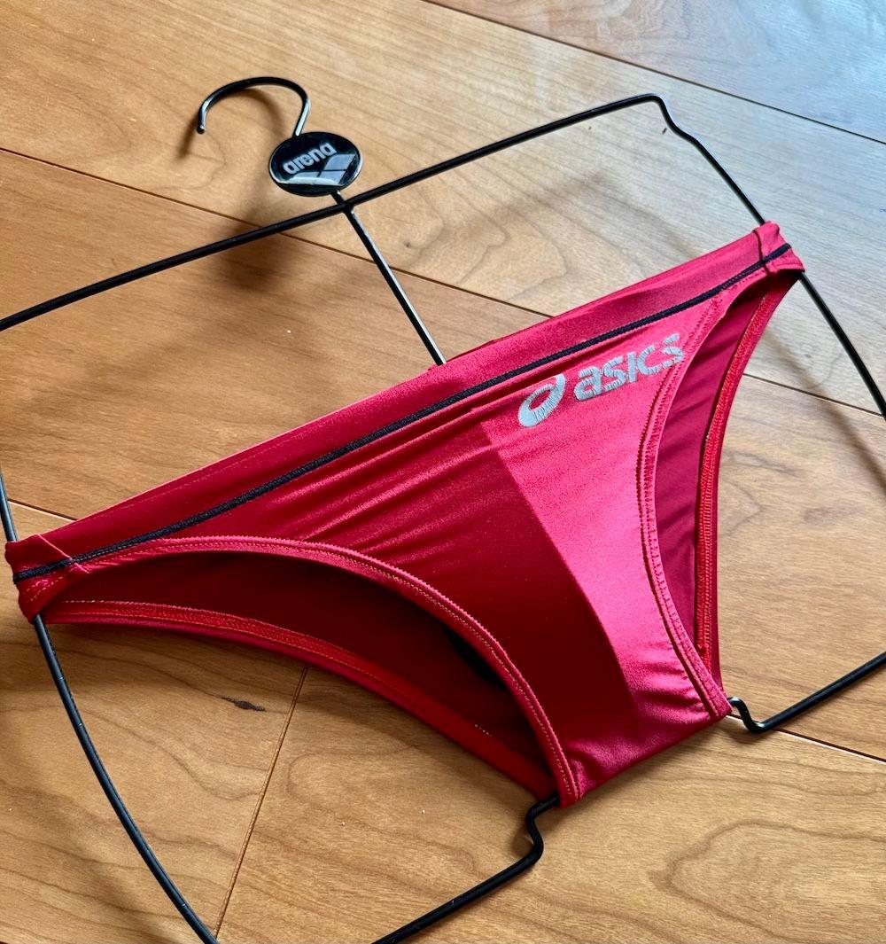 【美品】asics 初期スプラッシャーS レッド Sサイズ 改造 ハイレグ