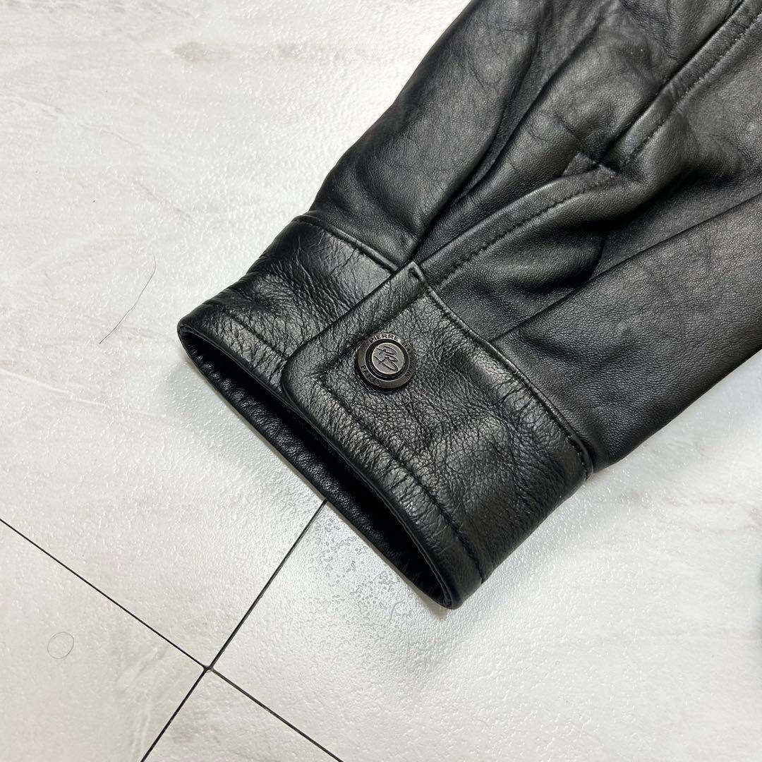 極美品 BALMAIN PARIS ラムレザー ジャケット L ブルゾン 黒