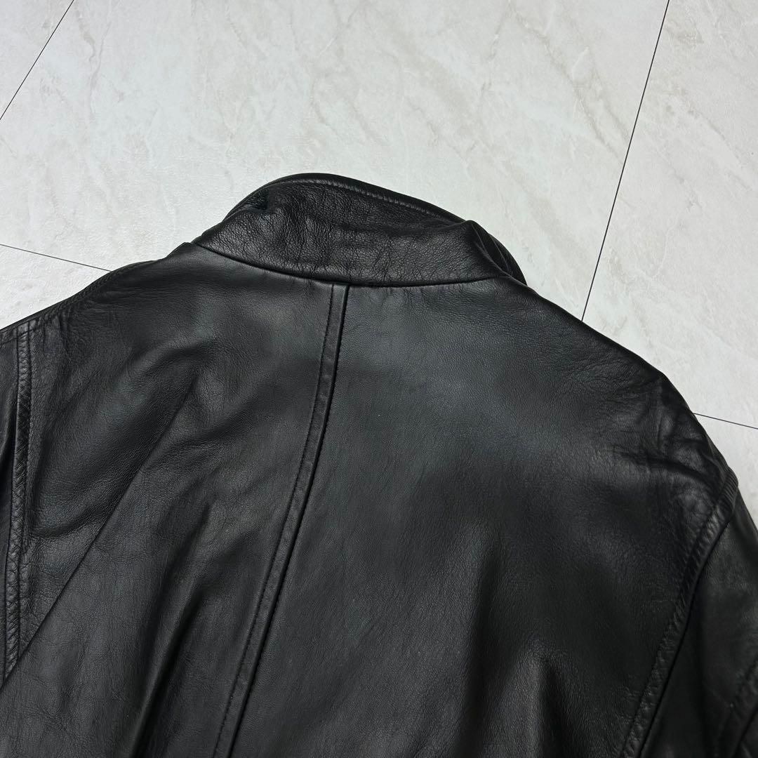 極美品 BALMAIN PARIS ラムレザー ジャケット L ブルゾン 黒