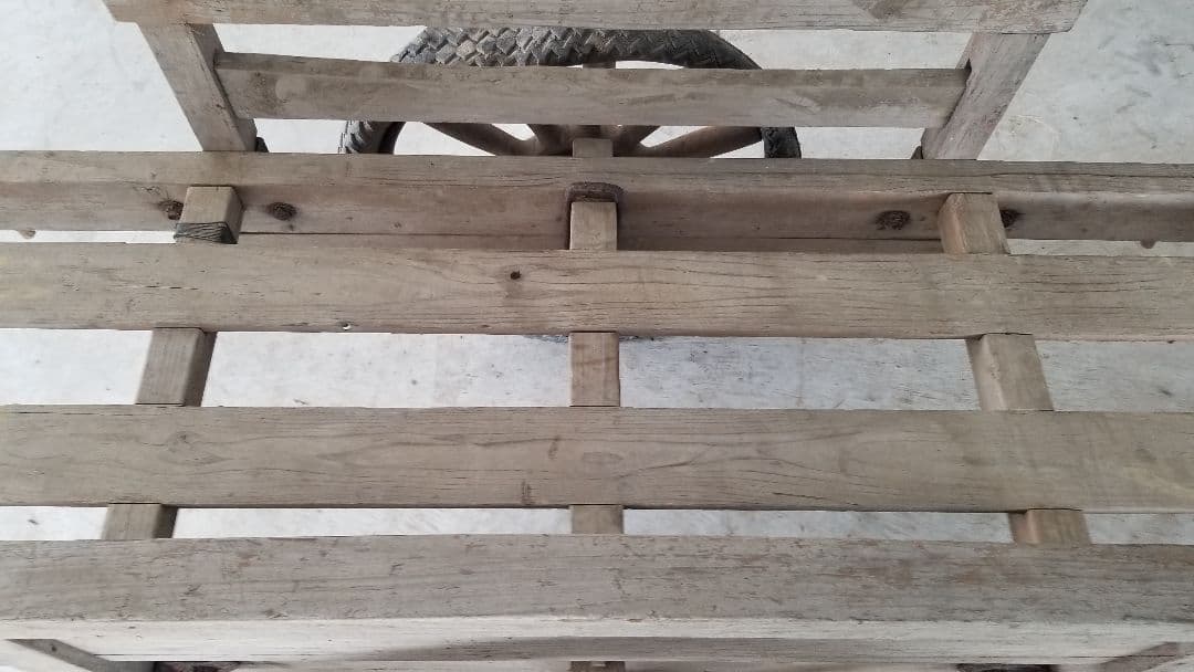 極希少品　文化遺産　美術工芸品　大型　大八車　貴重ナンバー付　大正～昭和　引取