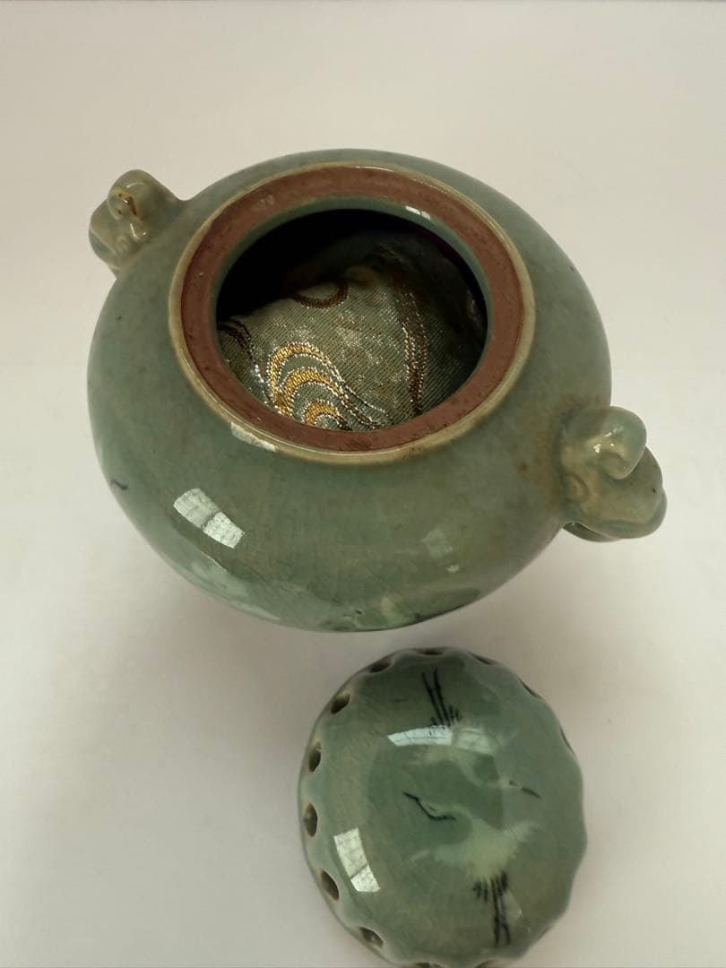 高麗　青磁　在銘　香炉　送料込み