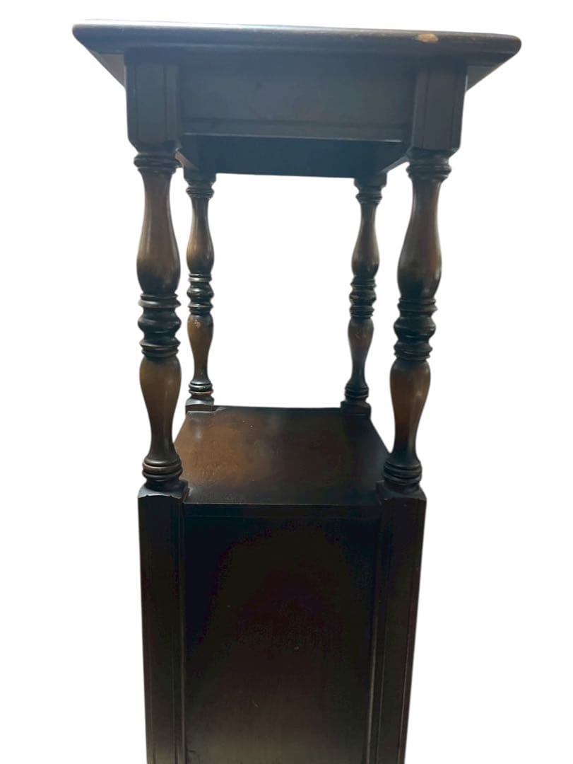 時をかける電話台　アンティーク 木製飾り棚