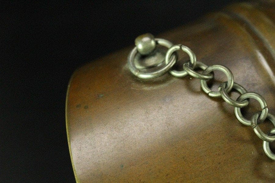 古銅 竹節 釣 花生香炉 全長41.5cm 旧家蔵出