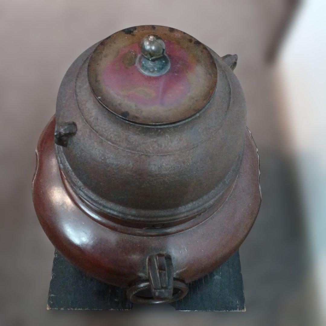 銅製 茶道具 釜 蓋付き