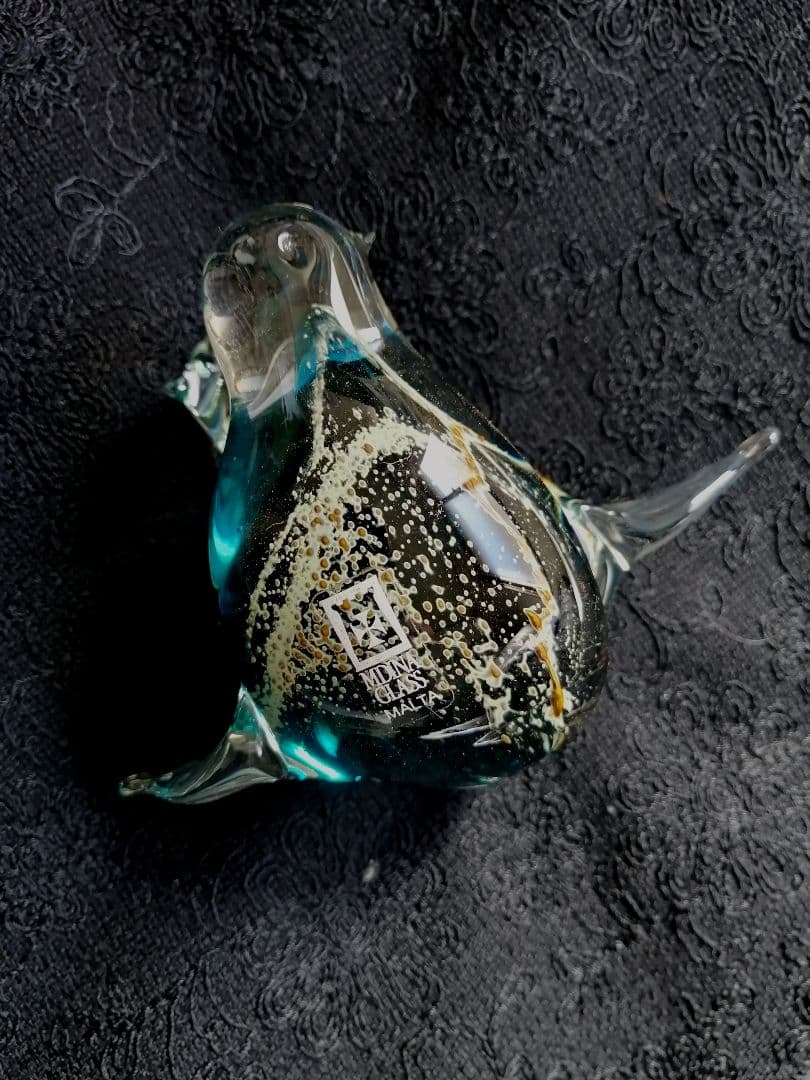 MALIA MALCO作 1999年製　小鳥　作家物ガラス工芸 MALTA製