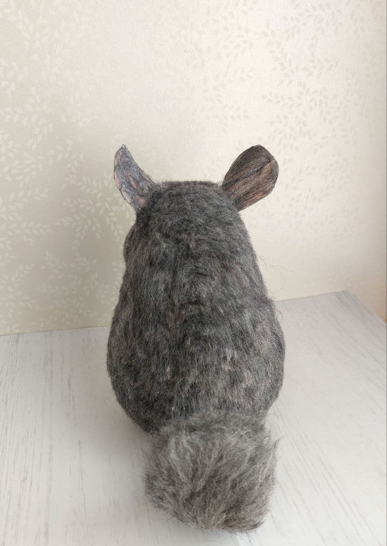 羊毛フェルト　チンチラ(グレー)