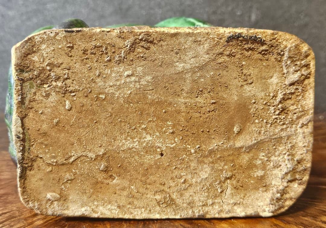 時代古作品❗】希少品❗】古代中国　漢～遼時代頃　緑釉　蛙形俑　よう　発掘品　置物