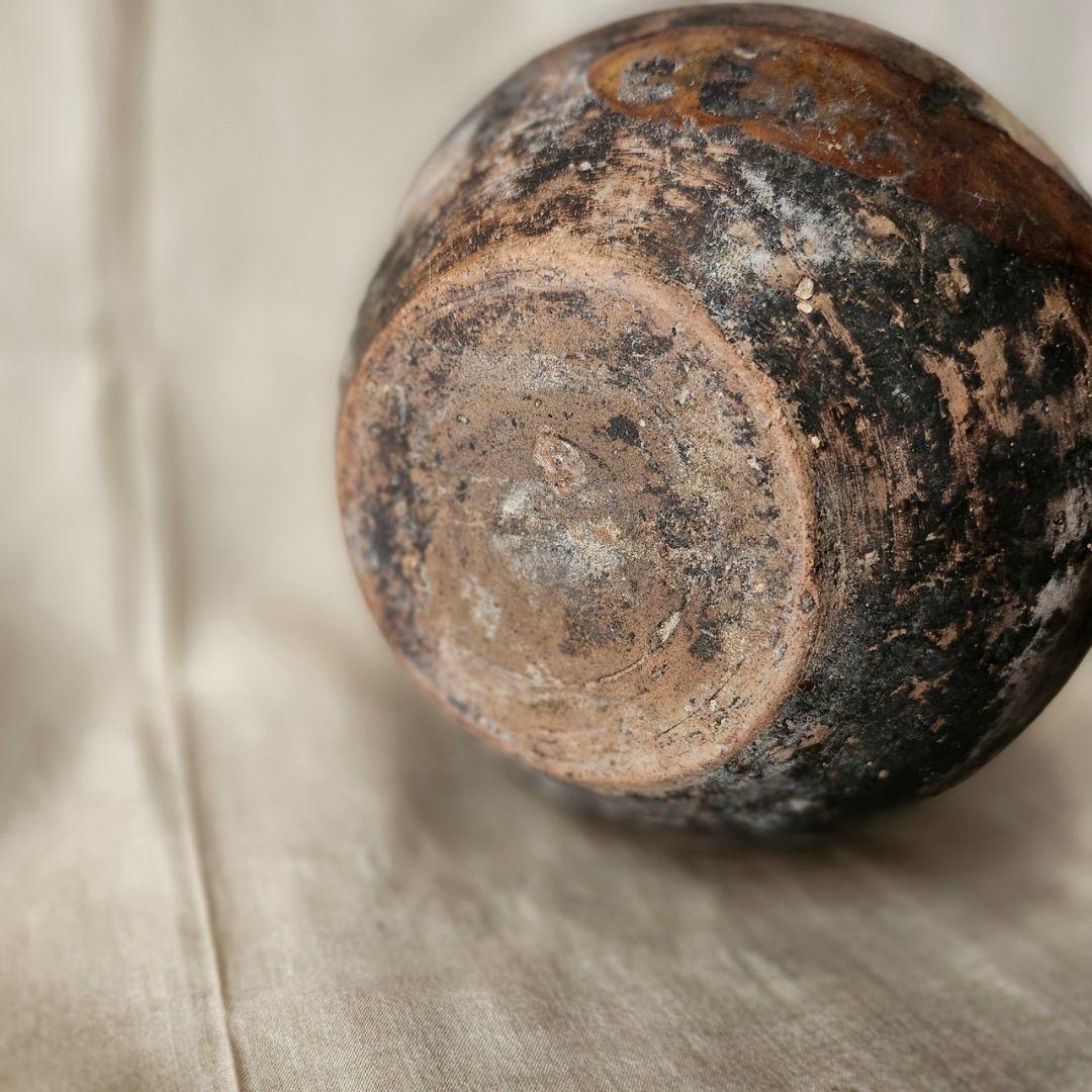 出土品 丸い土器壺 骨董 アンティーク 古道具