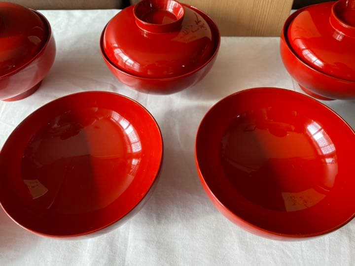輪島塗 朱塗り 吸物椀５客