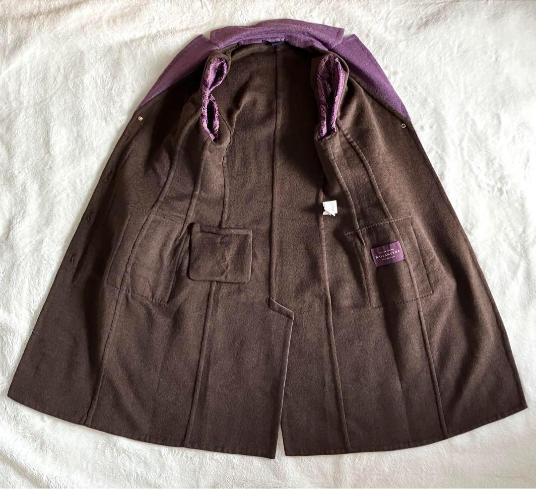 バランタイン BALLANTYNE ウールアンゴラ ロングコート 42 パープル