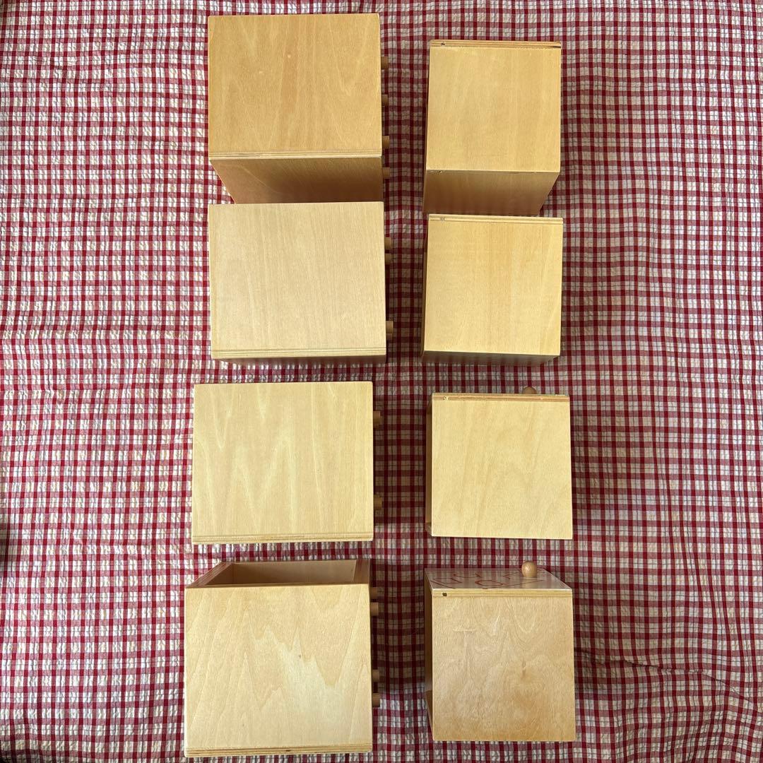 どこでもいっしょ 木製 引き出し小物入れ 4個 当時物　スタッキング　レトロ