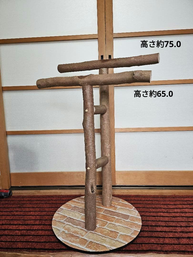 木製鳥用スタンド 多層構造