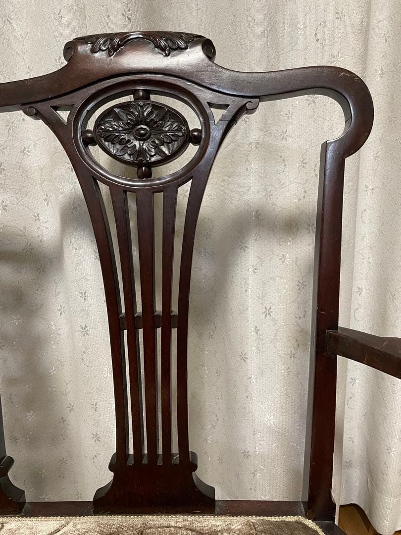 英国アンティーク マホガニー 2シーター ソファ　長椅子