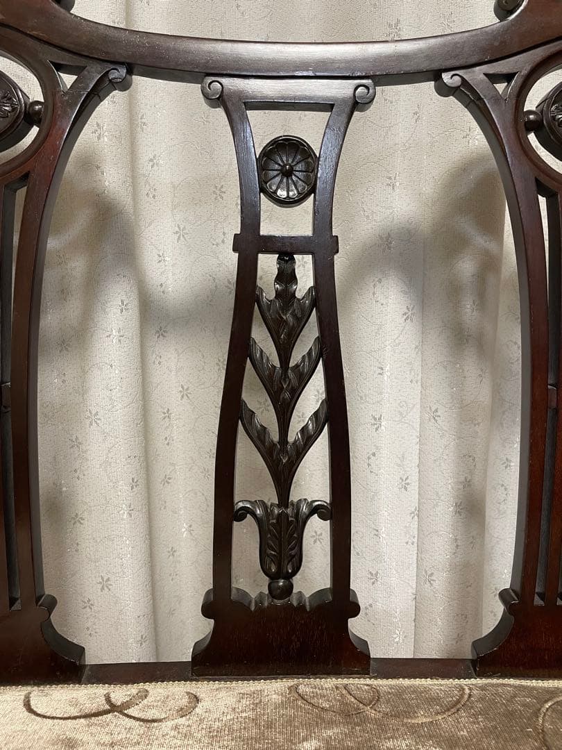 英国アンティーク マホガニー 2シーター ソファ　長椅子